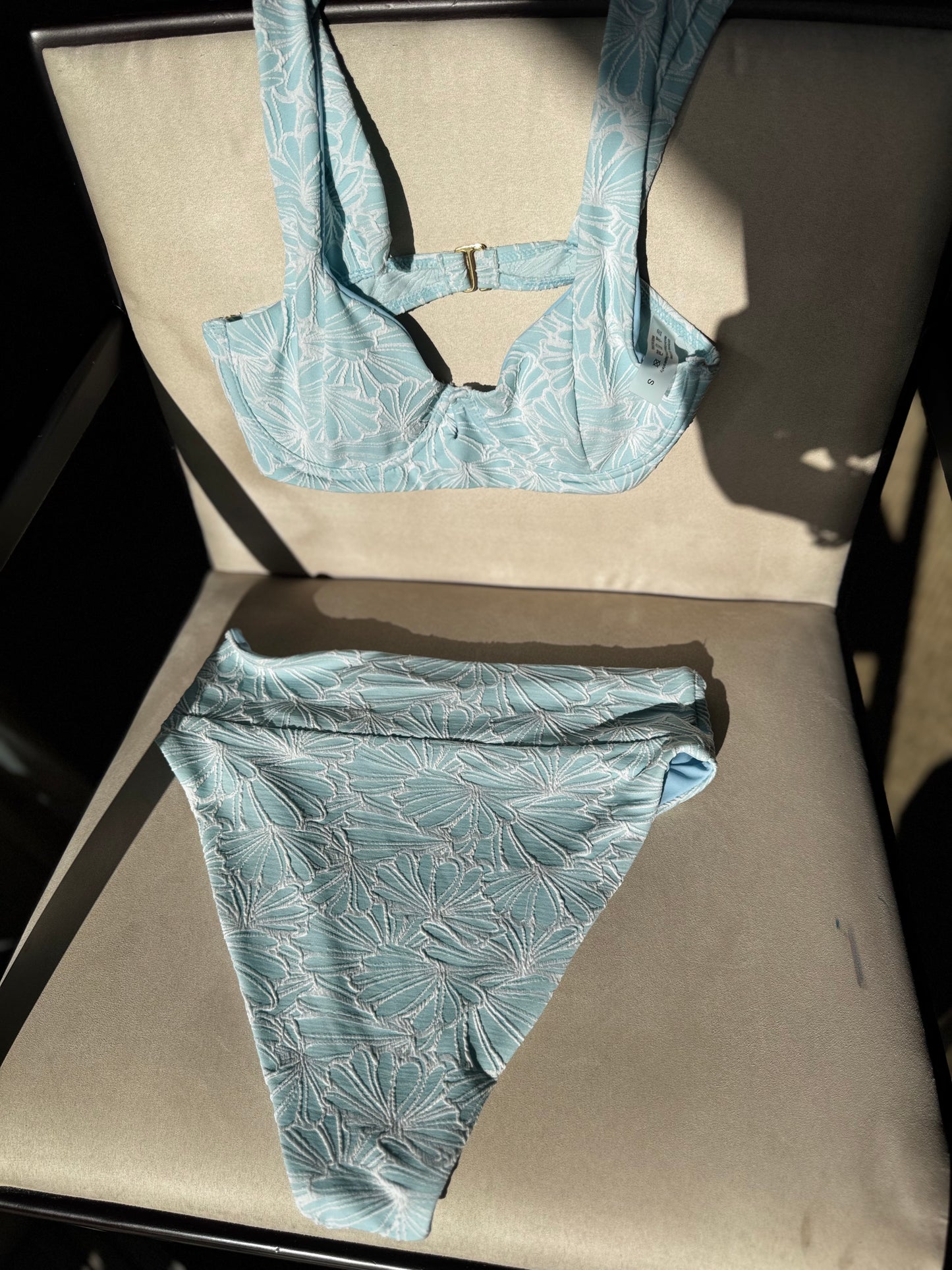 Elodie Shoulder Tie Jacquard Balconette Bikini High Rise BOTTOM