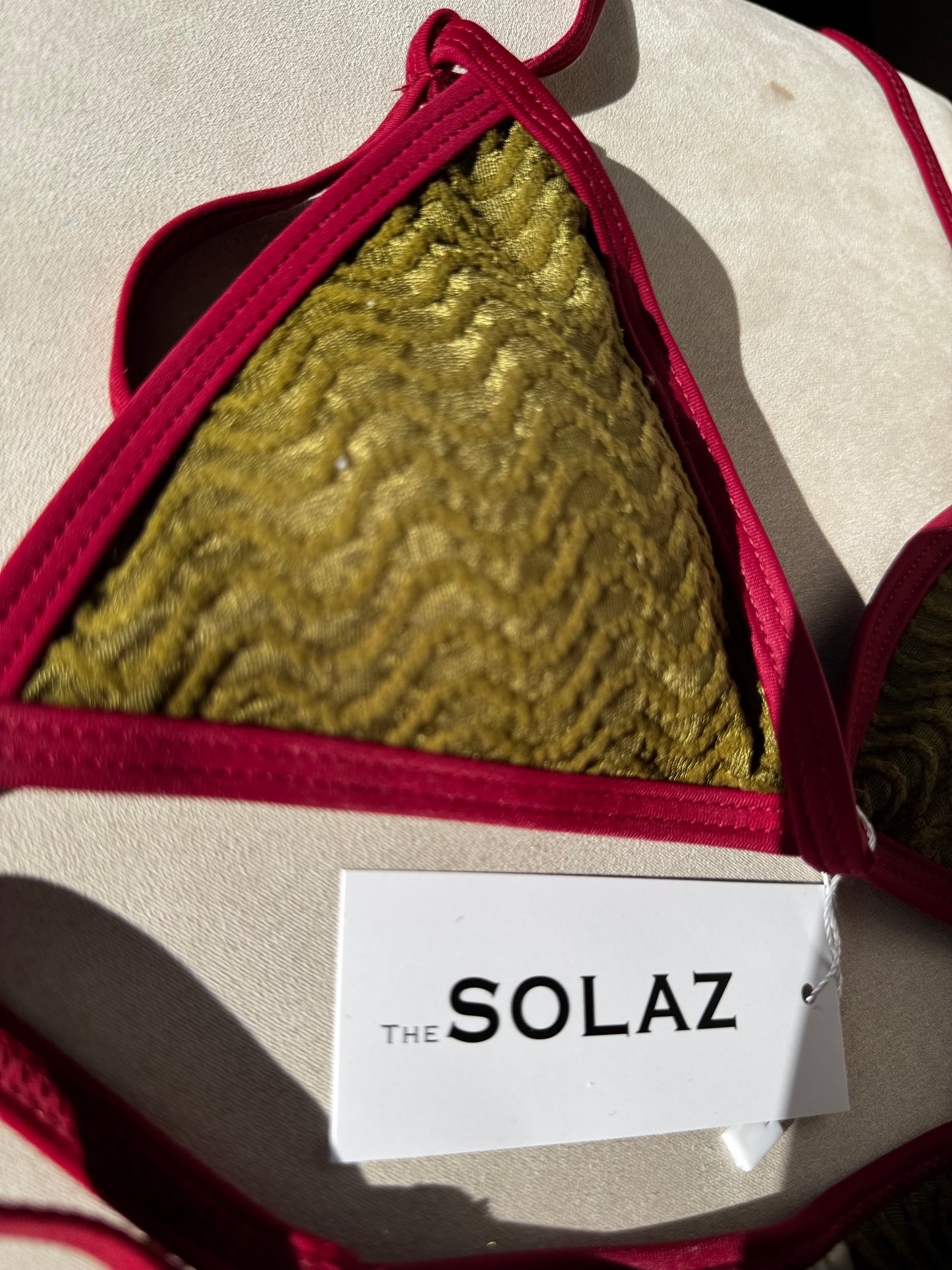 Premium Textured & Contrast Binding Double Lined Bikini Swimwear Top