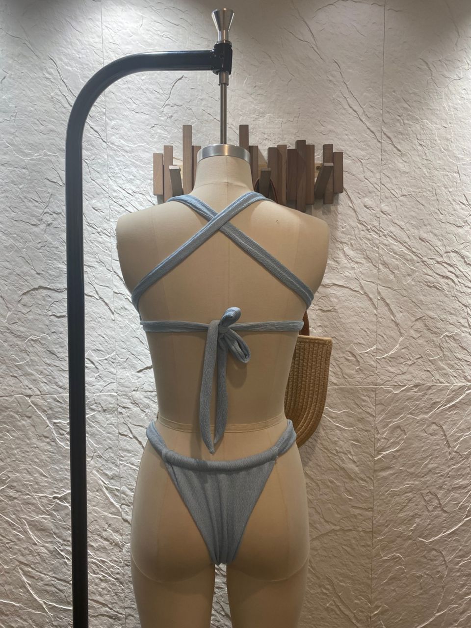 Anais Textured Ruched Underwire Multi-Strap Bikini BOTTOM