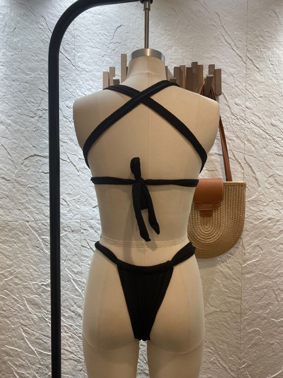 Anais Textured Ruched Underwire Multi-Strap Bikini BOTTOM