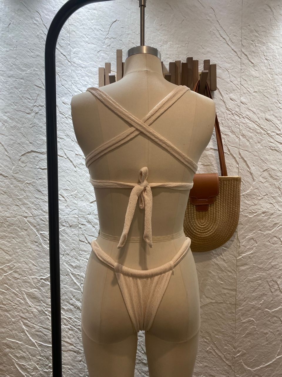 Anais Textured Ruched Underwire Multi-Strap Bikini BOTTOM