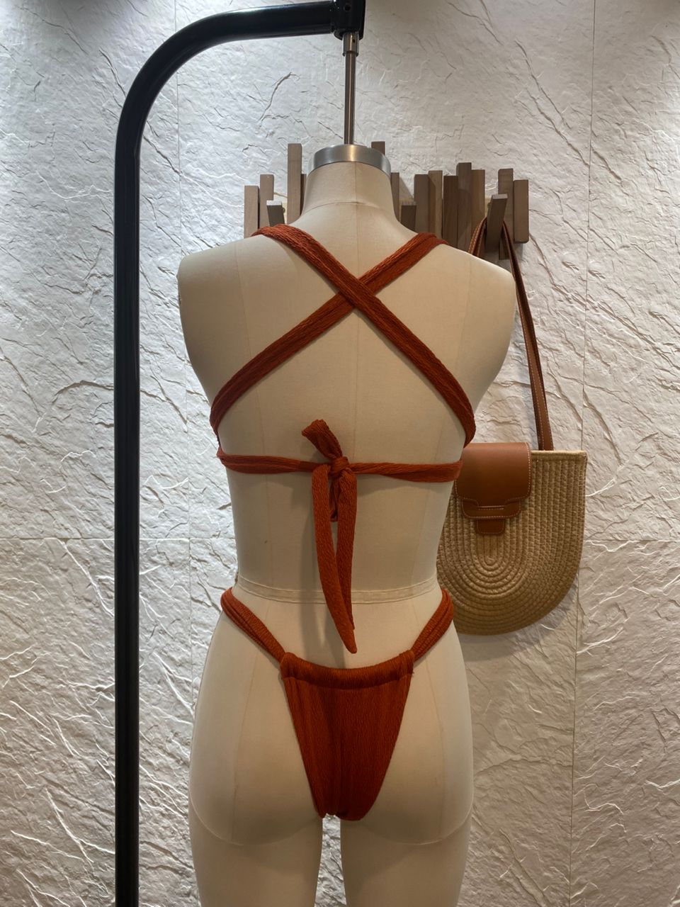 Anais Textured Ruched Underwire Multi-Strap Bikini BOTTOM