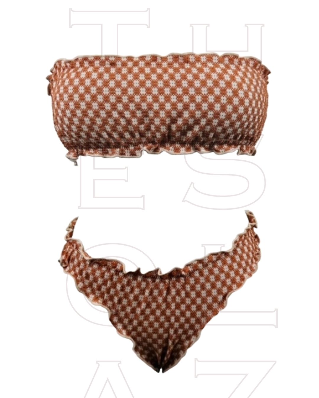Luxe Jacquard Bandeau Bikini Swimsuit Bottom