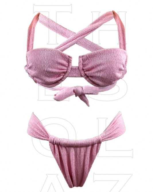 Anais Textured Ruched Underwire Multi-Strap Bikini BOTTOM