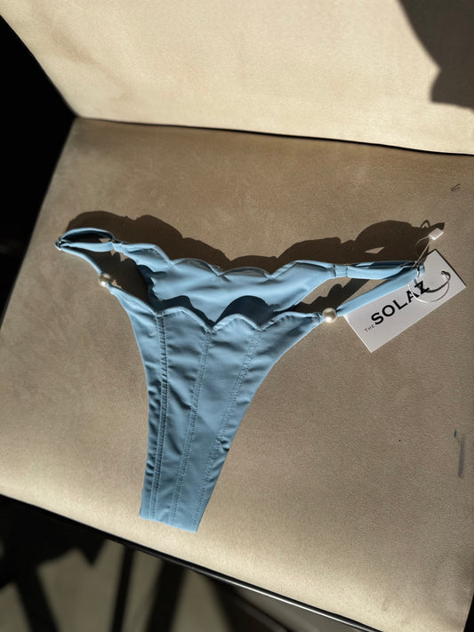 Luxury Ribbed Molded Shell Underwire Bikini Swimwear with Pearls BOTTOM