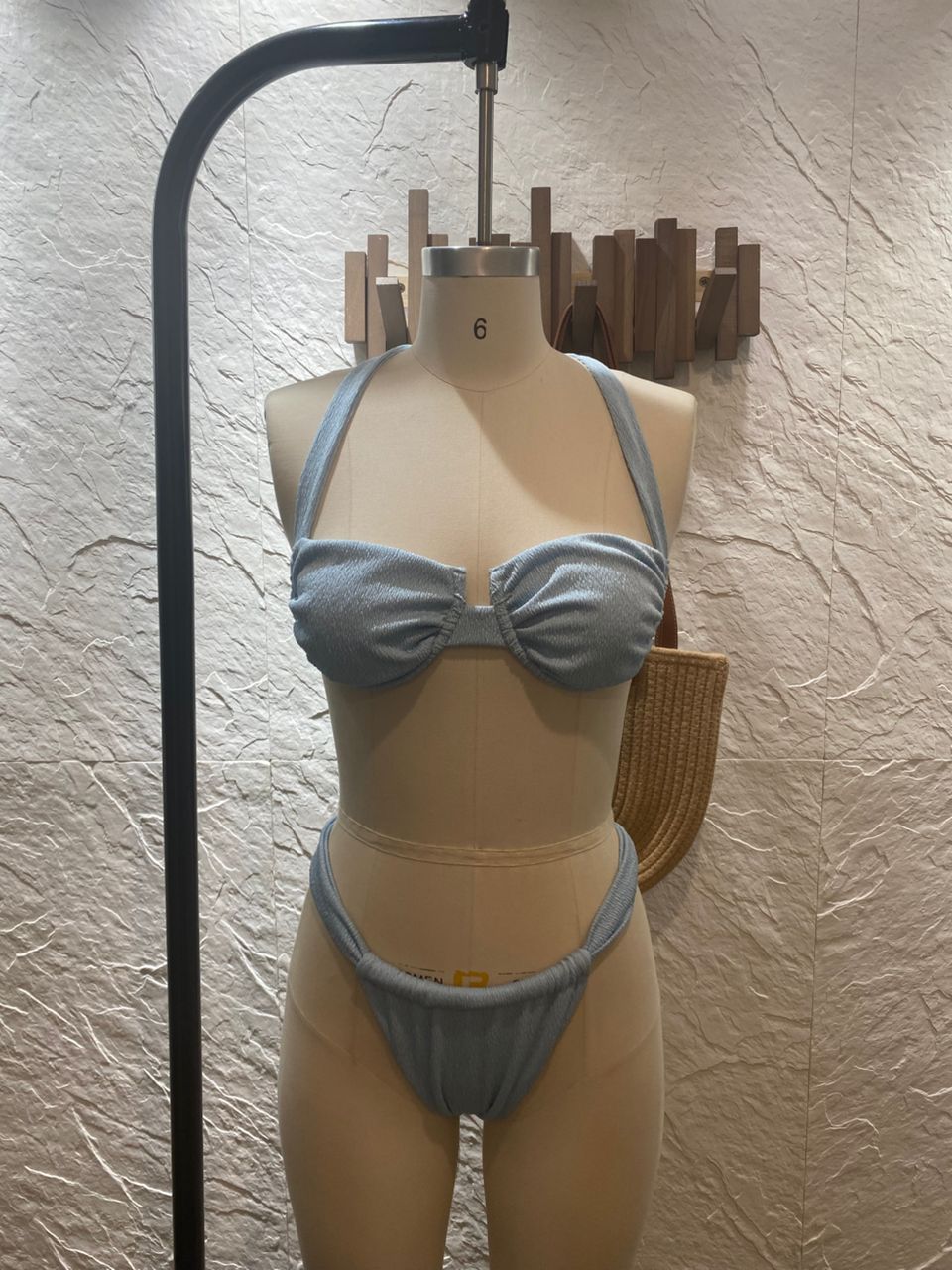 Anais Textured Ruched Underwire Multi-Strap Bikini BOTTOM