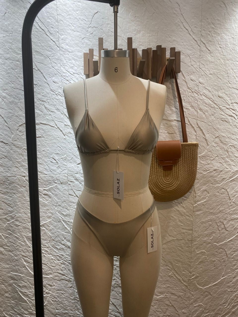 Belinda Shiny Slider Shoulder Strap Triangle Bikini High Leg BOTTOM